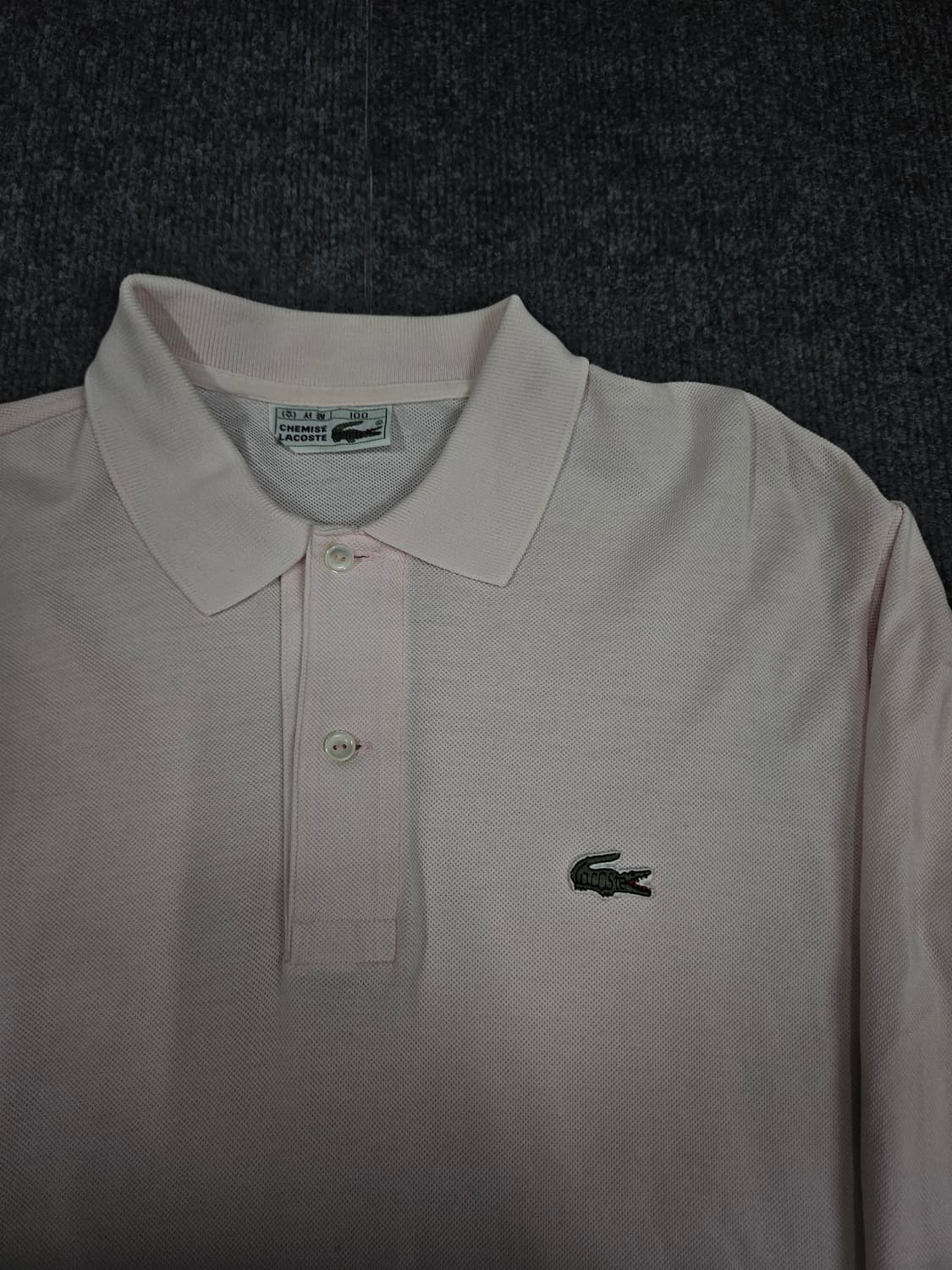 라코스테 올드스쿨 연핑크 긴팔 카라티 급처 상품이미지2