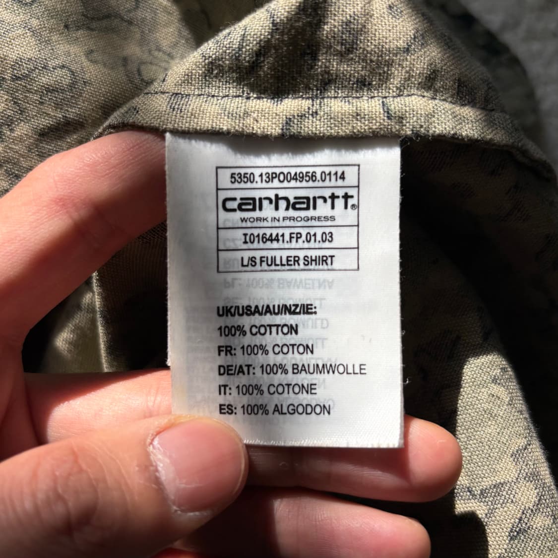 Carhartt wip 카모 플라쥬 밀러터리 셔츠 XL 상품이미지6