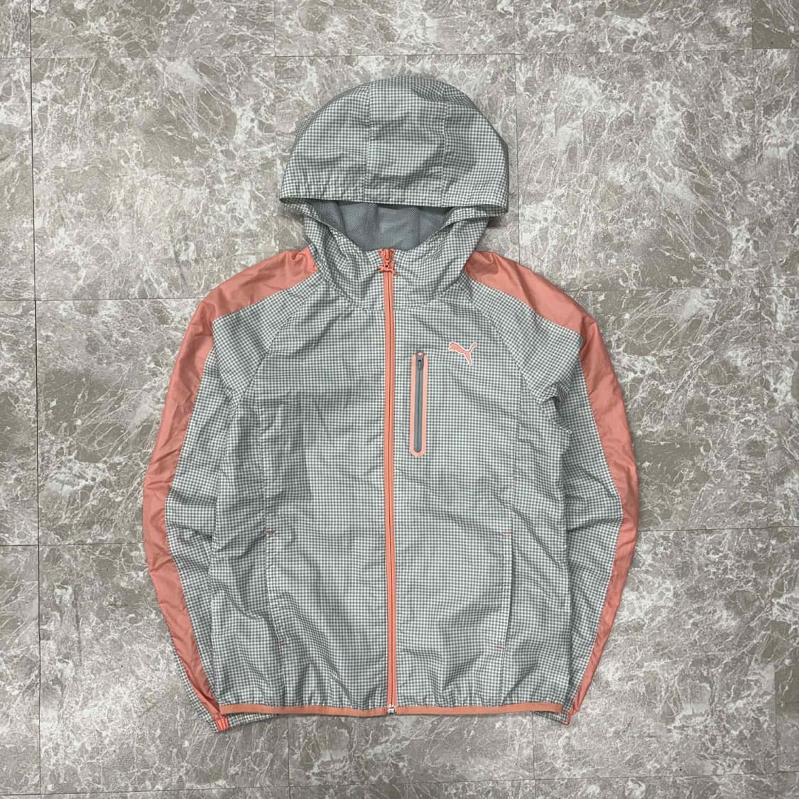퓨마 체크패널 y2k 걸즈 윈드브레이커 후드집업 희귀져지(S) 상품이미지2