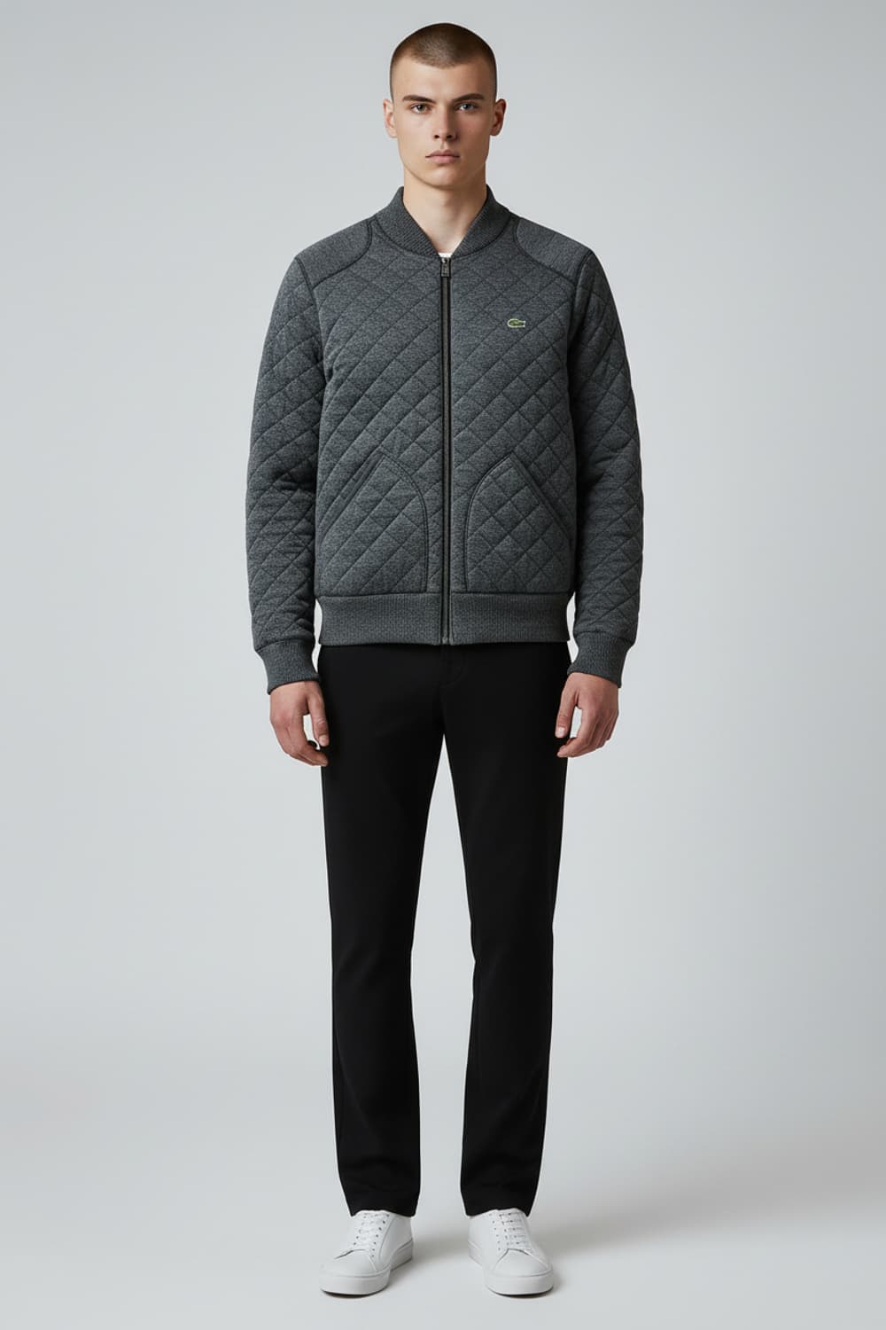 [95] 라코스테 그레이 퀼팅 블루종 자켓 상품이미지3
