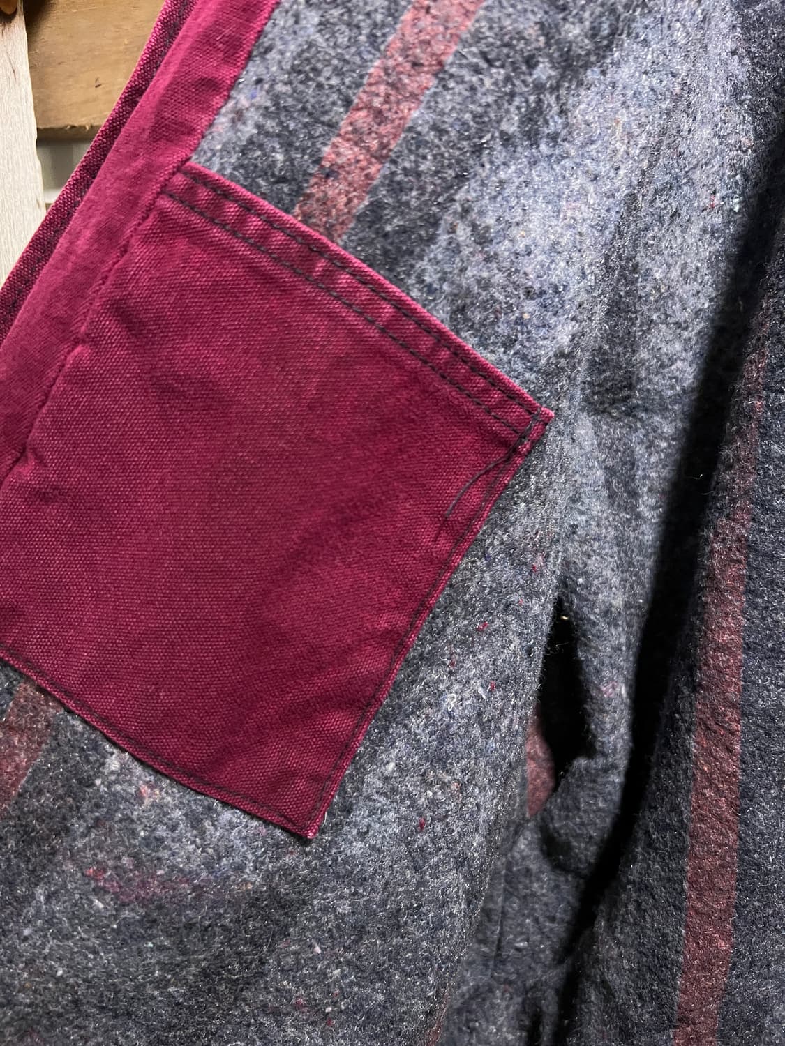 [XL]90's 칼하트 USA CB181 블랭킷 라이닝 루비 초어 자켓 상품이미지8