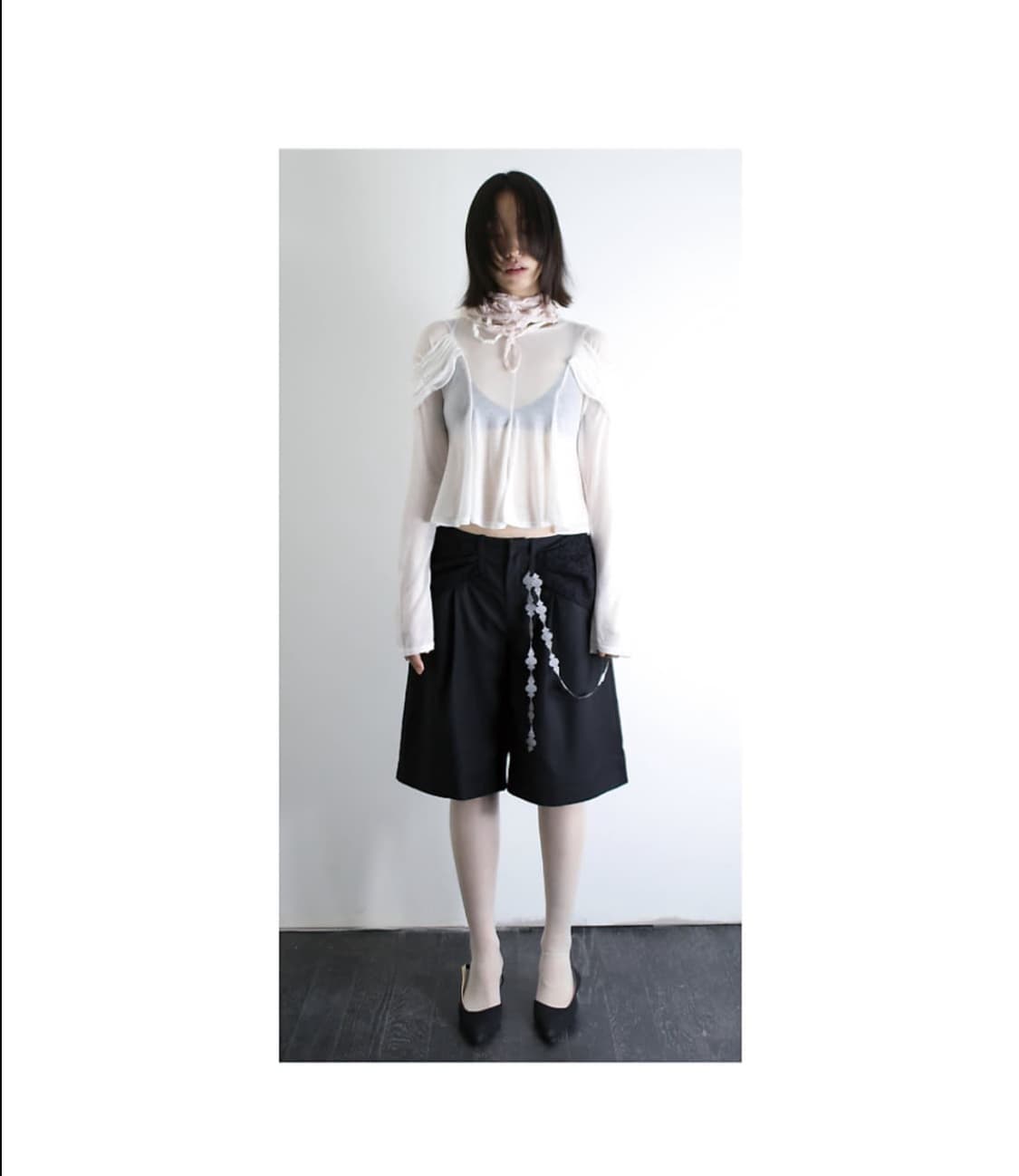 ulika sanctus 하프 슬랙스 블랙 m 상품이미지2