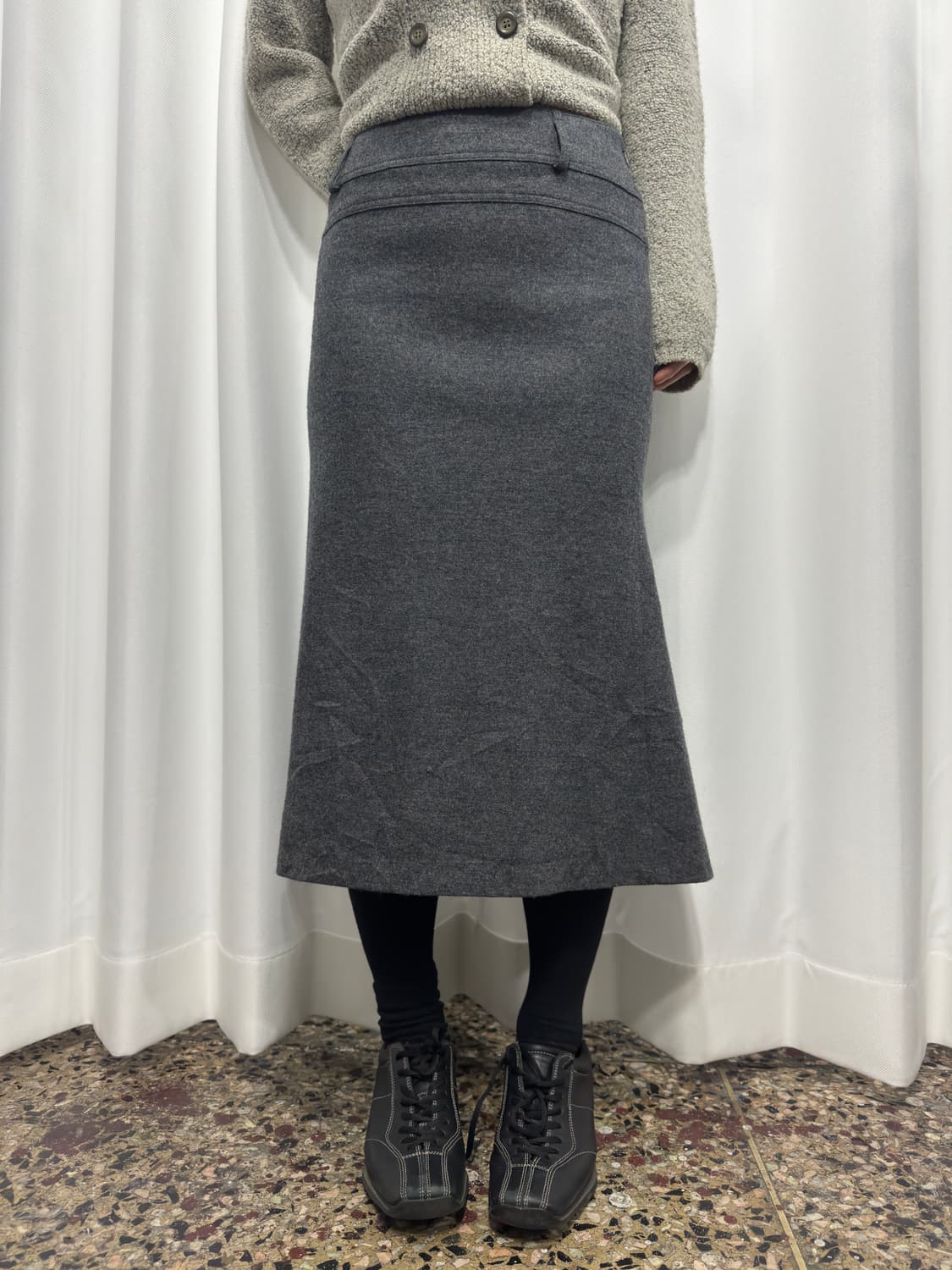 des pres gray wool skirt 상품이미지7