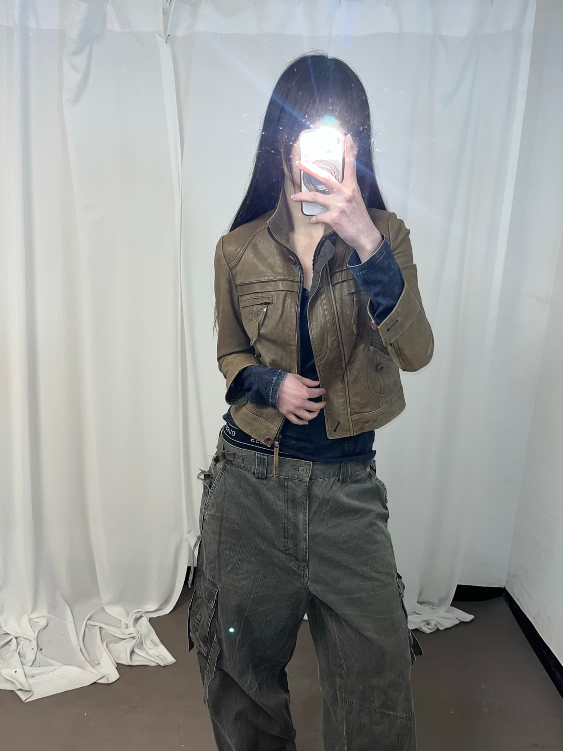 브라운 레더 자켓 (양가죽) 상품이미지4