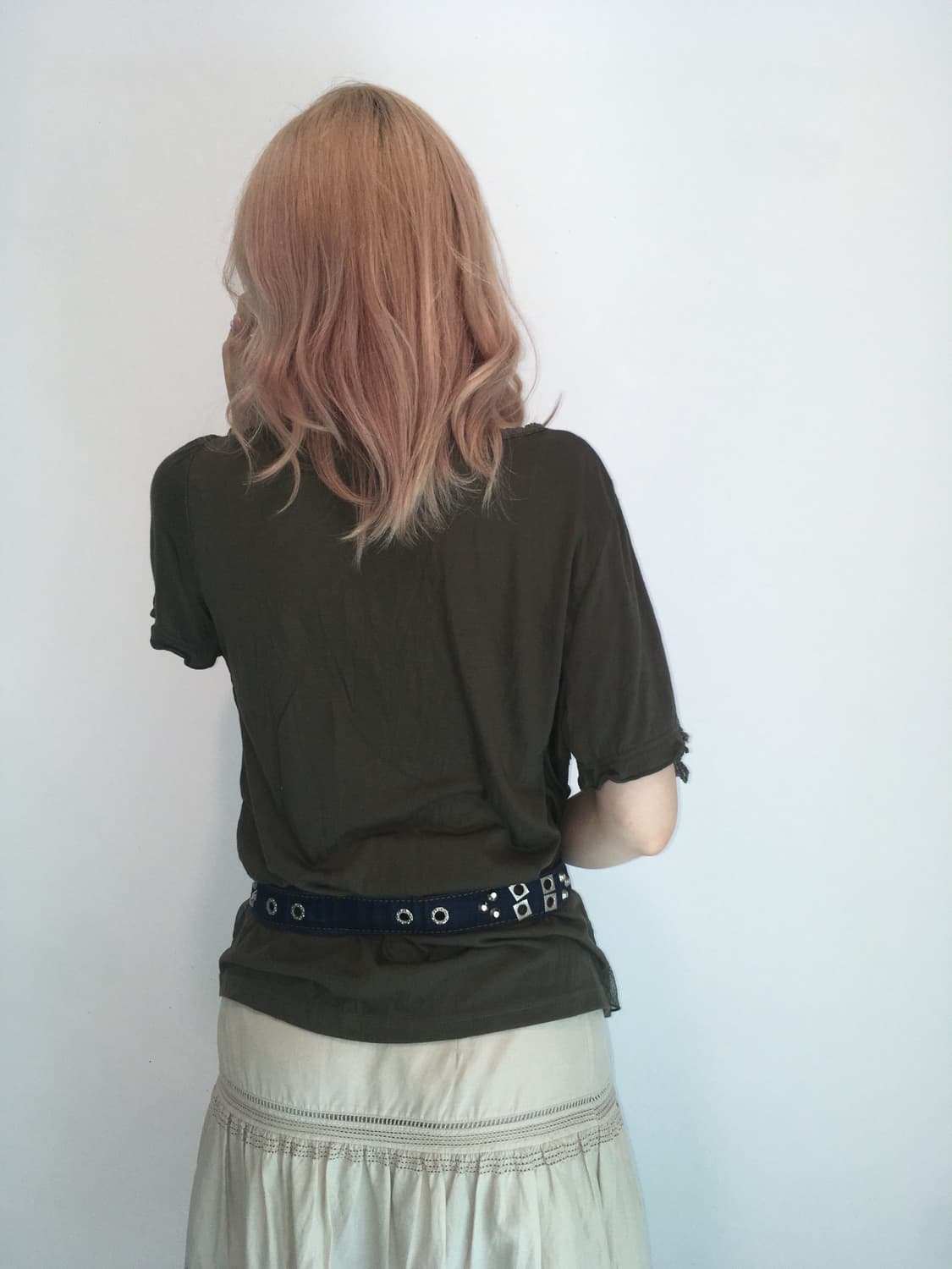 Jpn vintage Olive lace layered t shirt 상품이미지4