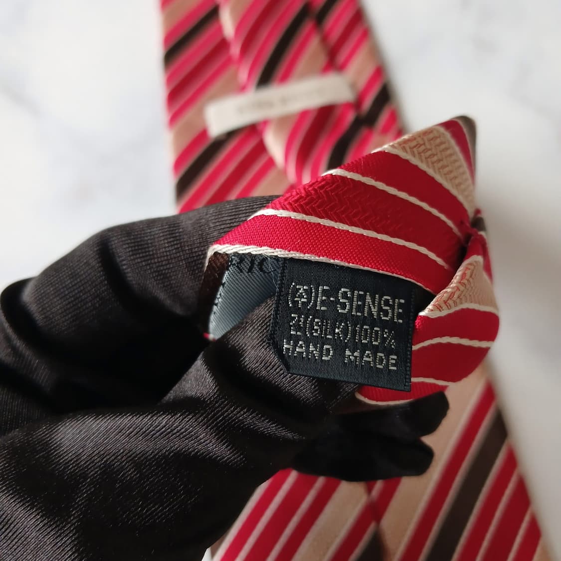 니나리치 실크 레드 스트라이프 넥타이 9.5cm A+등급 E733 상품이미지10