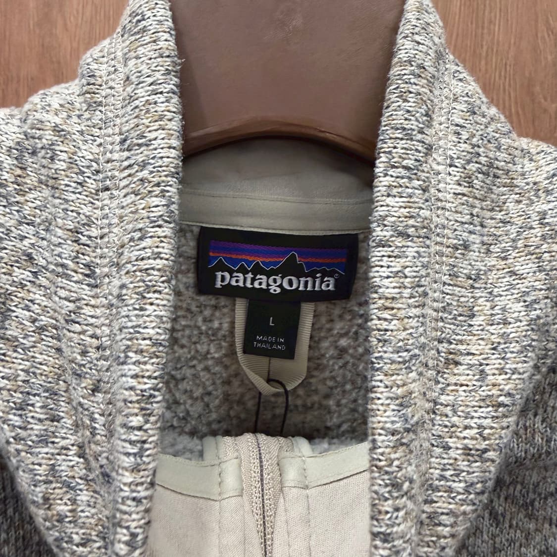 파타고니아 하프 집업 플리스 자켓 로고 패치 파이핑 디테일 멜란지 그레이 상품이미지7