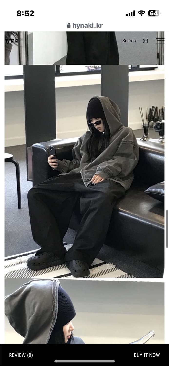히나키 다크그레이 후드집업 상품이미지2