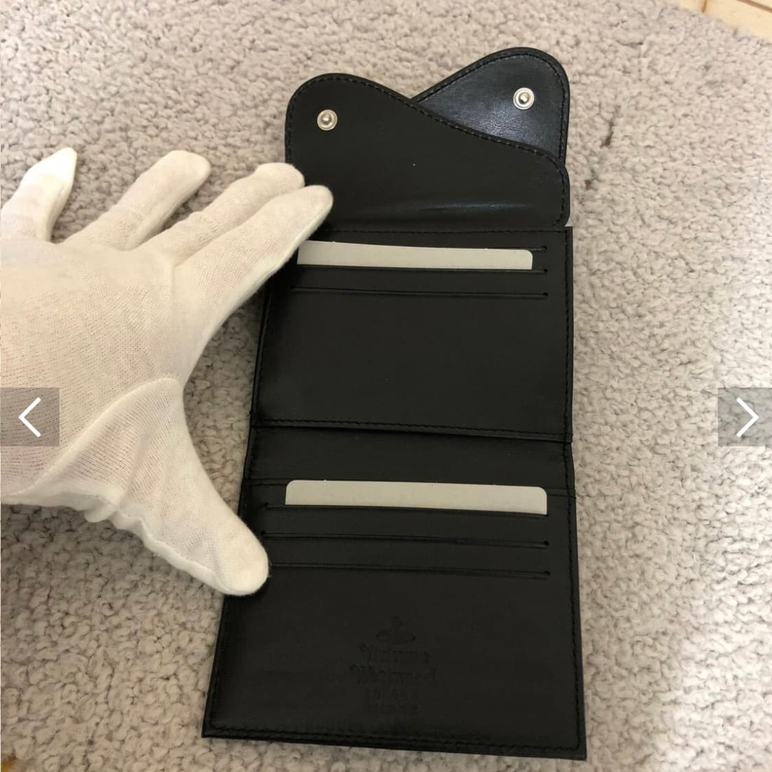 비비안 웨스트우드 아카이브 은장 orb 블랙레더 하프월렛 반지갑 상품이미지7