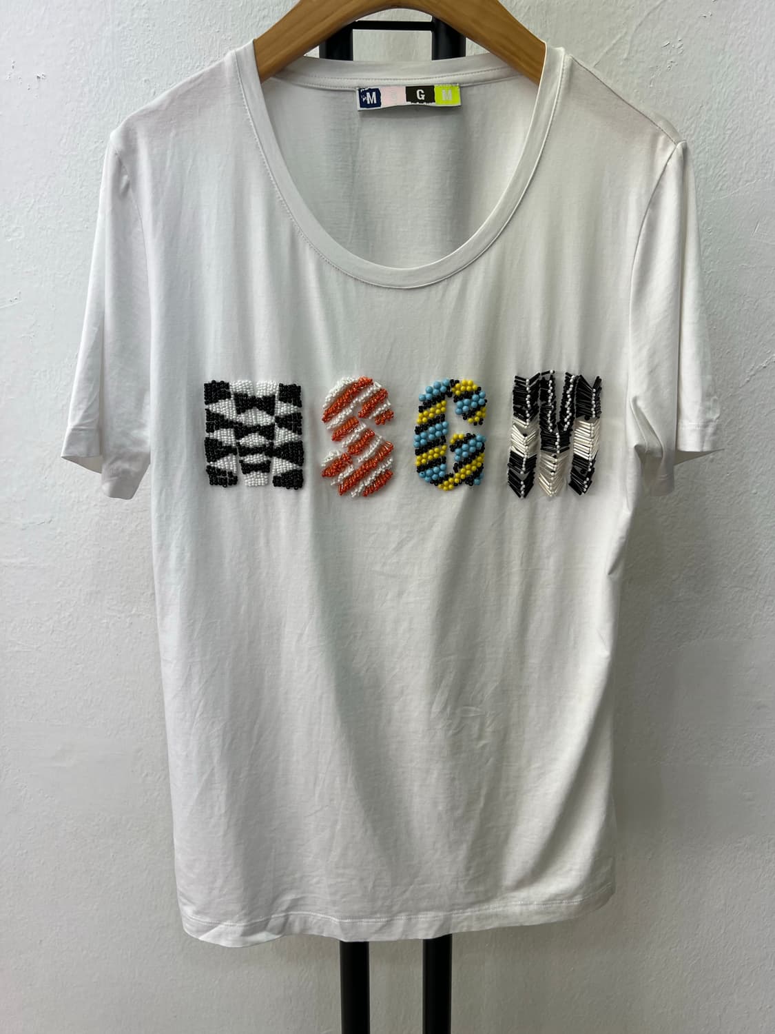 정품) MSGM 여성 비즈 반팔티 S 상품이미지1