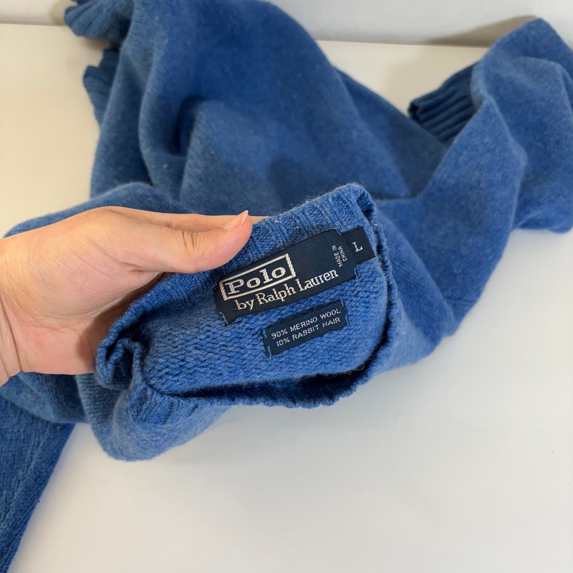 L 폴로 랄프로렌 블루 토끼털 메리노울 니트 상품이미지4