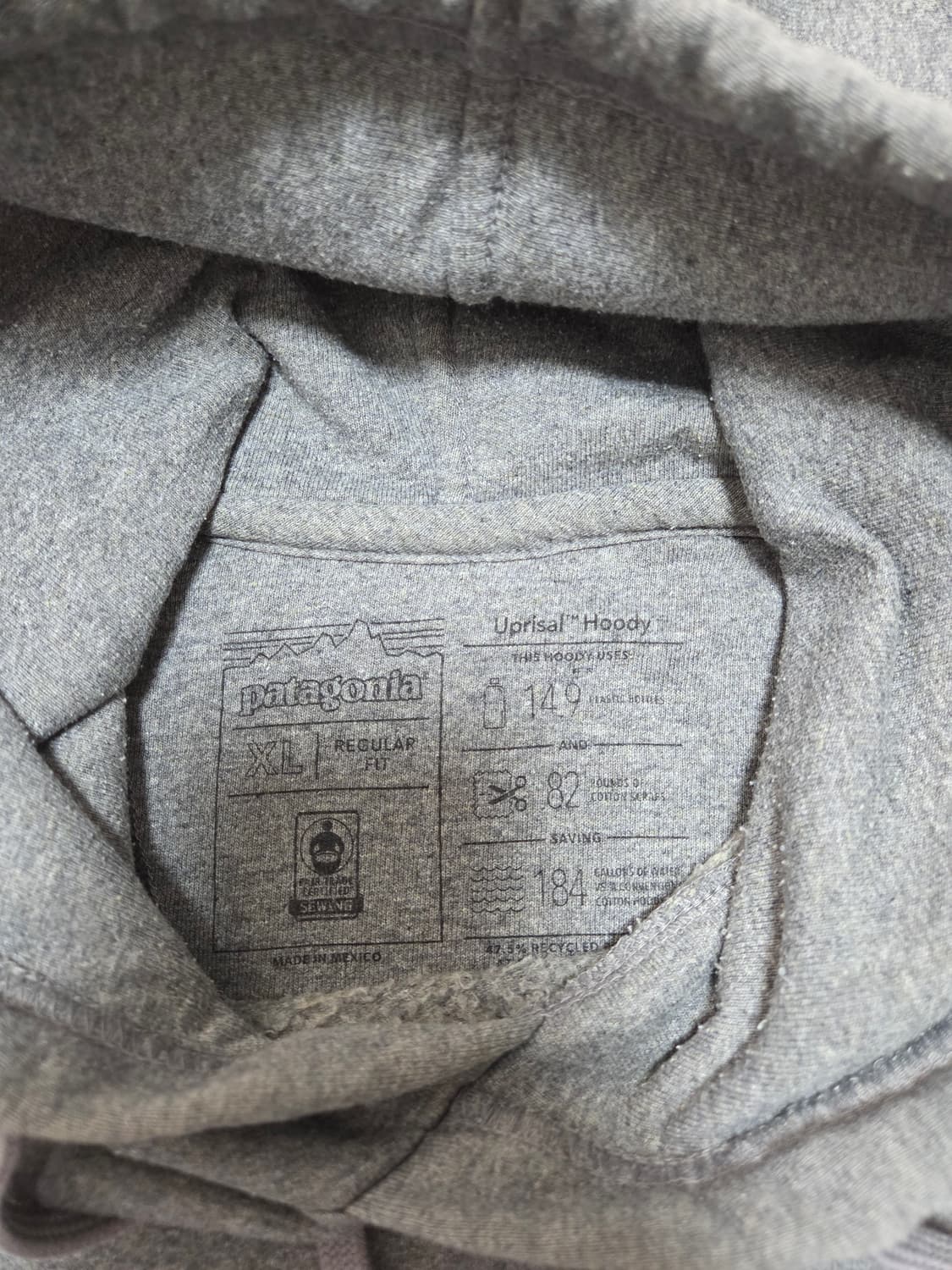 파타고니아 P-6 로고 그레이 후드티 상품이미지5