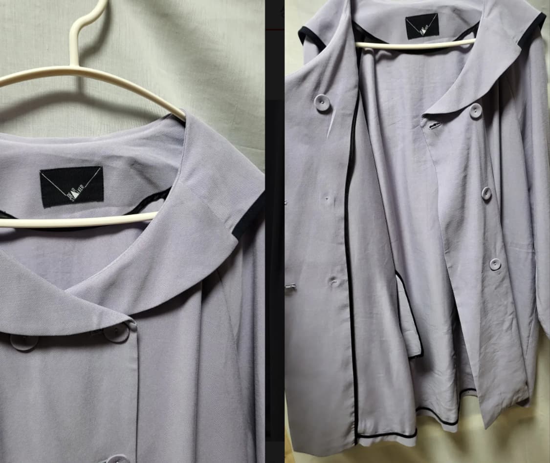 디어스토커 연보라 세일러 카라 간절기 코트 상품이미지3