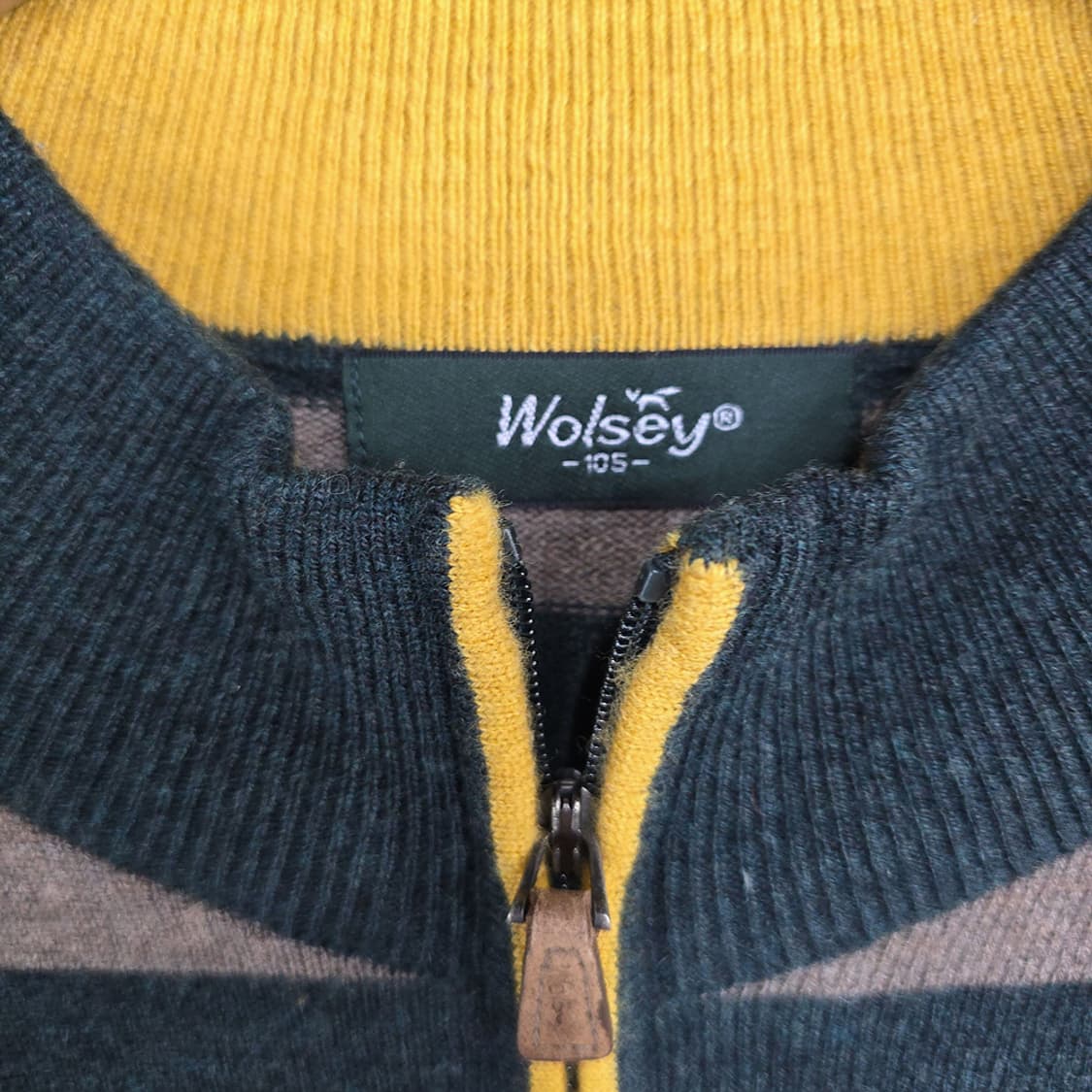 울시(Wolsey) 울100 하프집업 스트라이프 니트 105 상품이미지5