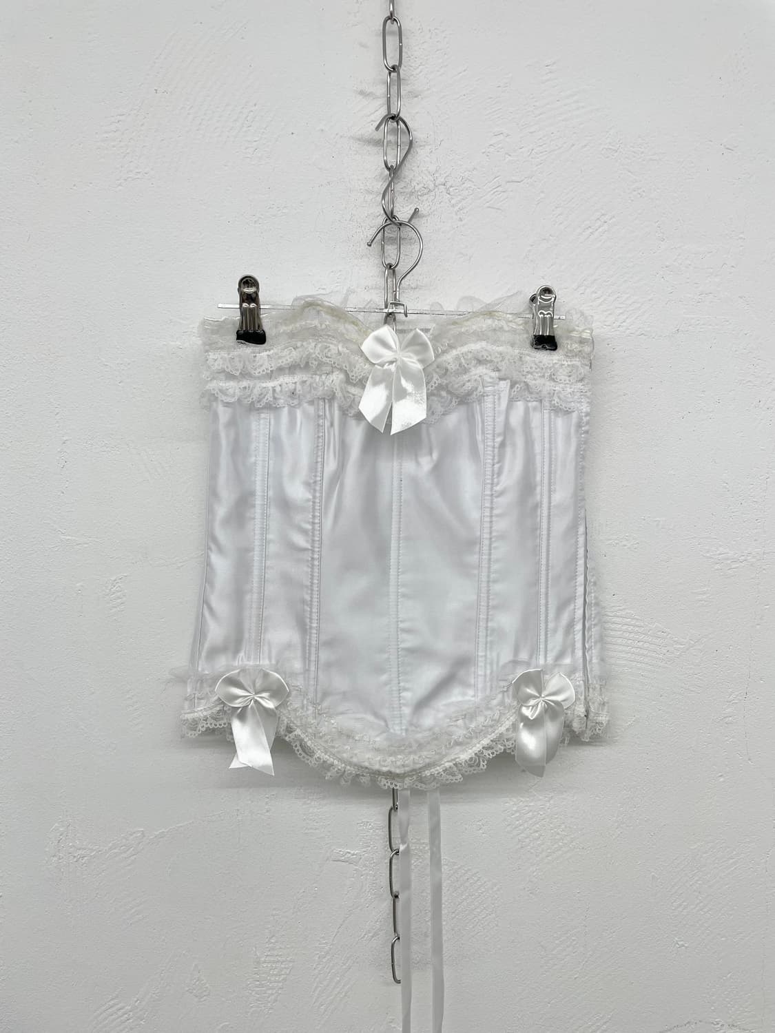 화이트 새틴 레이스 슬립 상품이미지4