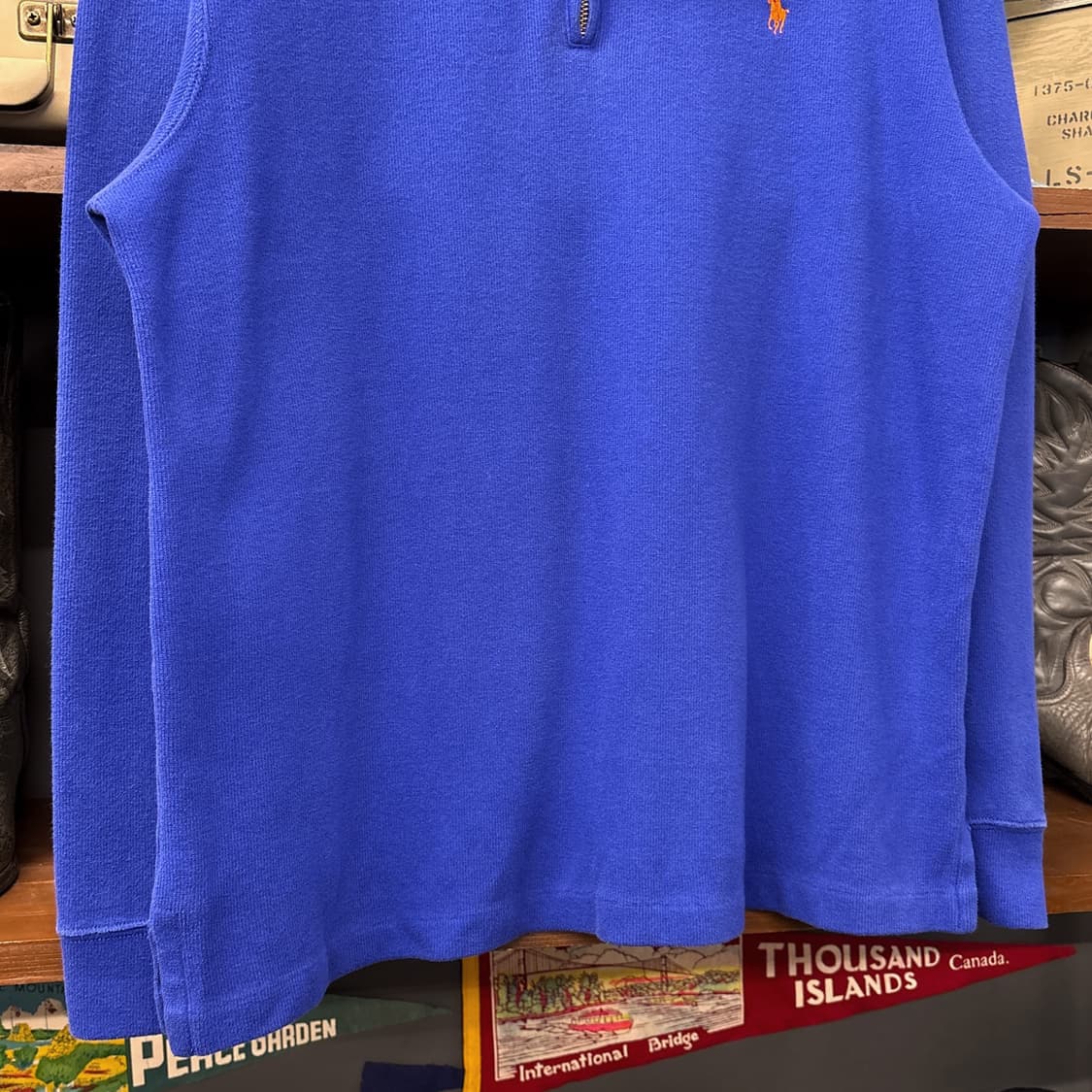 90s 폴로 랄프로렌 피마코튼 하프집업 니트 코발트블루 N922 상품이미지4