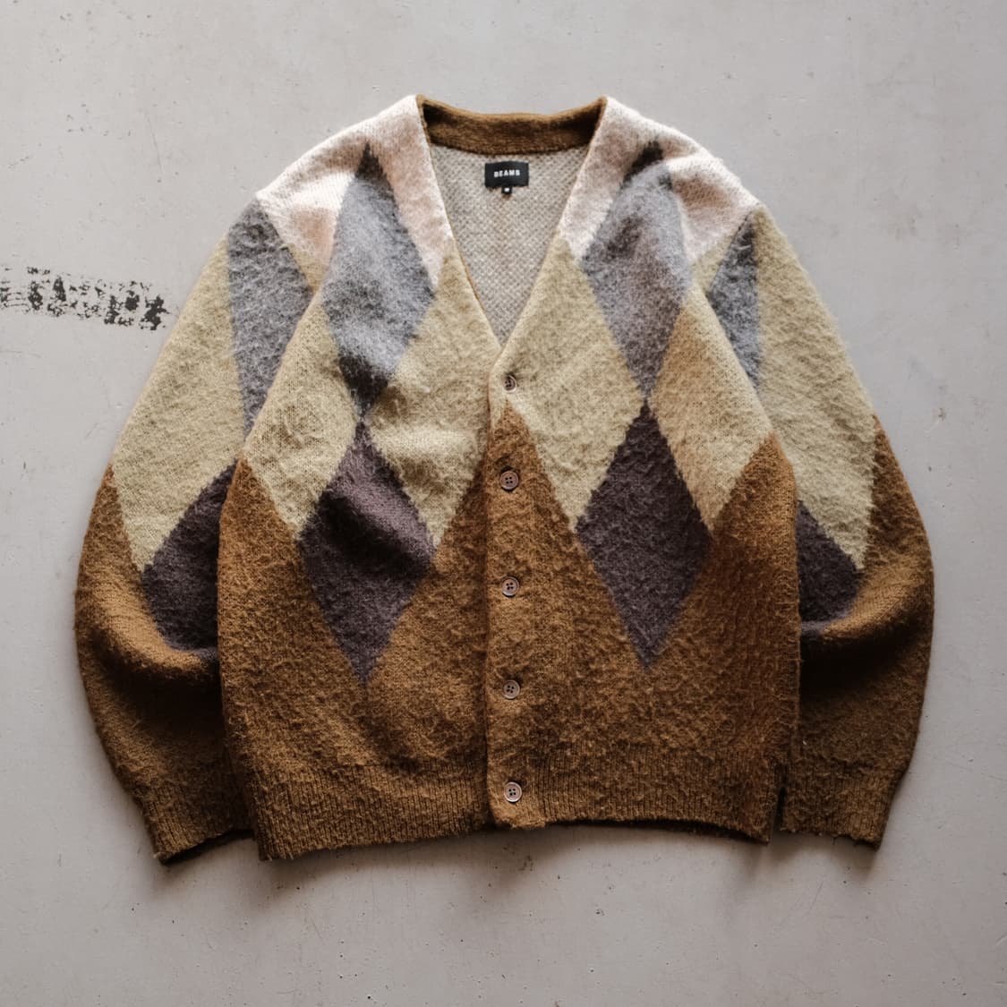 Beams Argyle Cardigan 상품이미지2