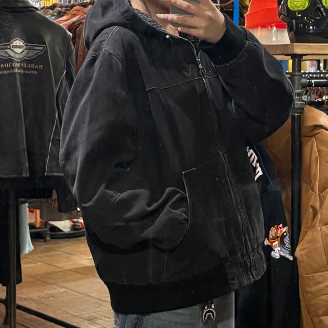 [HI] VTG 후드 워크자켓 블랙데님 상품이미지4