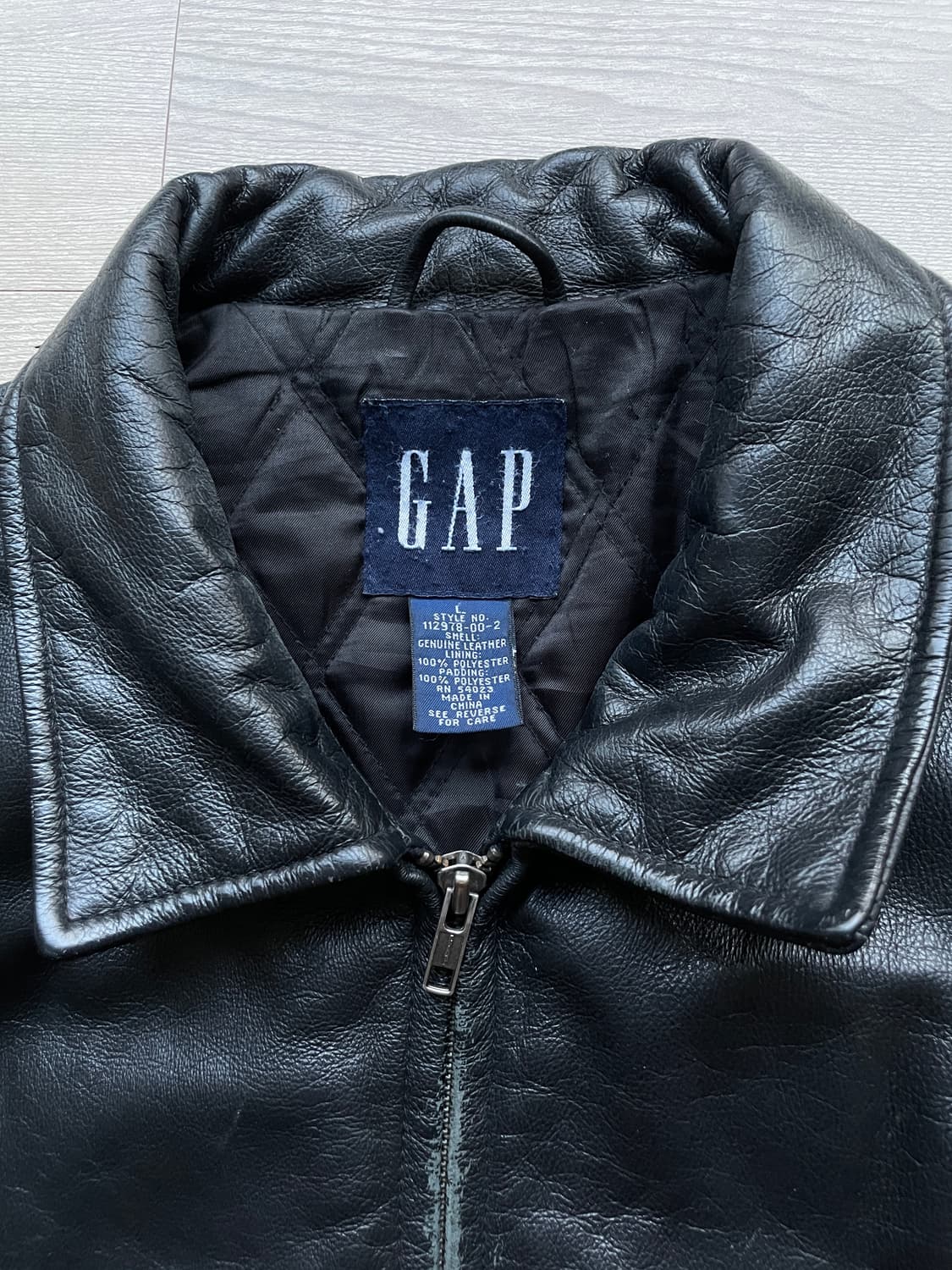 90s 올드갭 레더 자켓 블랙 상품이미지3