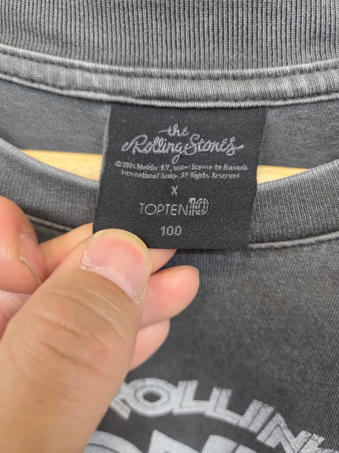 롤링스톤 탑텐 빈티지 프린팅 차콜 반팔 L 상품이미지3