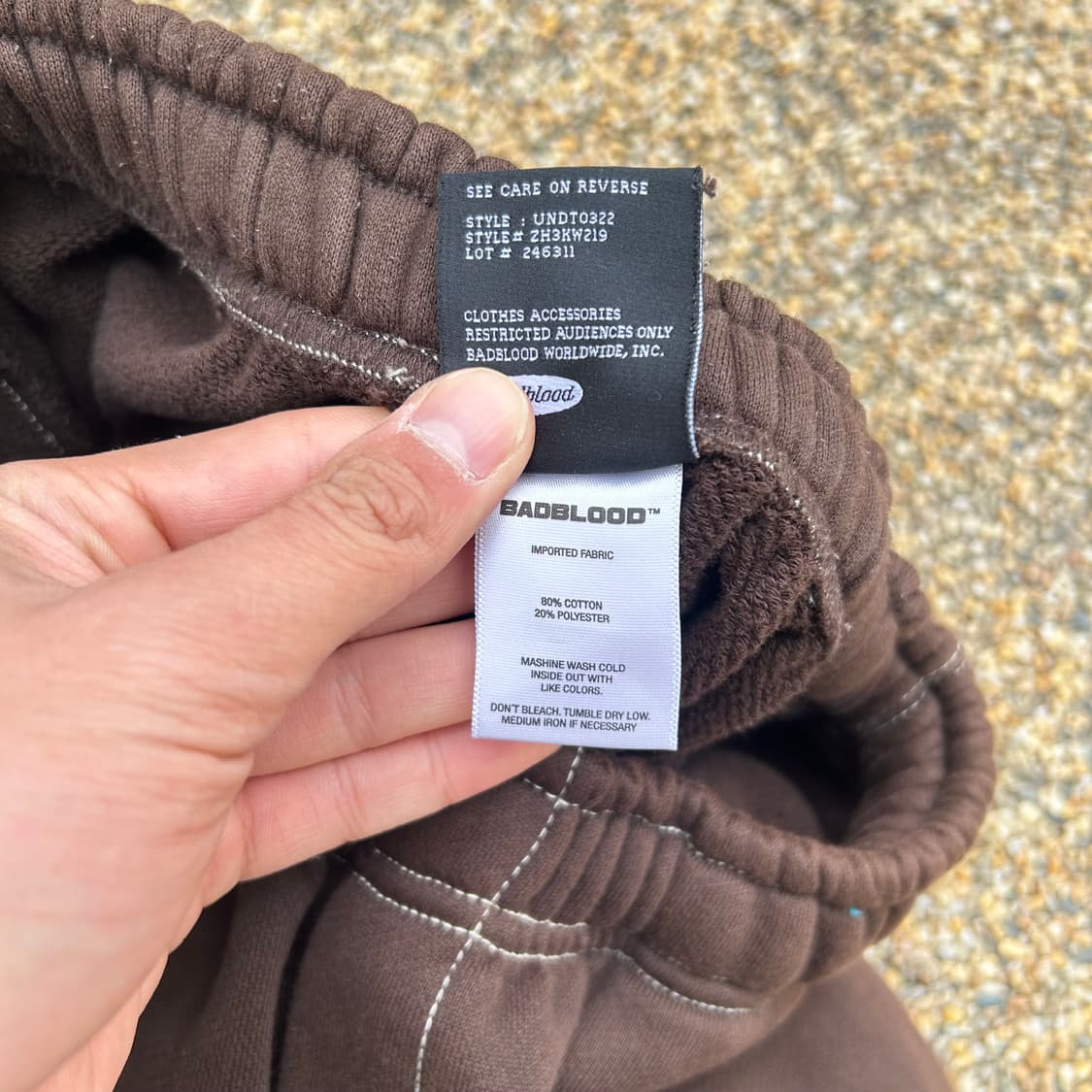 Badblood heavyweight white jogger pants 상품이미지5