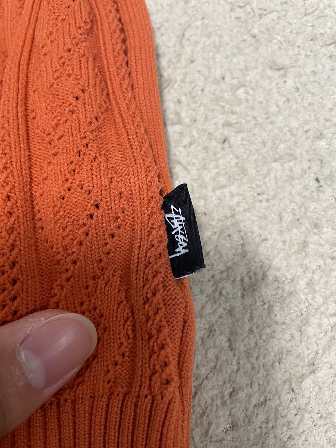 스투시 와플니트 반팔 오렌지 상품이미지4
