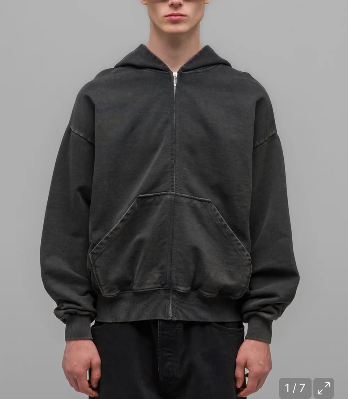 032c 러스터 집업 후디 페이디드 블랙 LUSTER ZIP-UP  상품이미지1