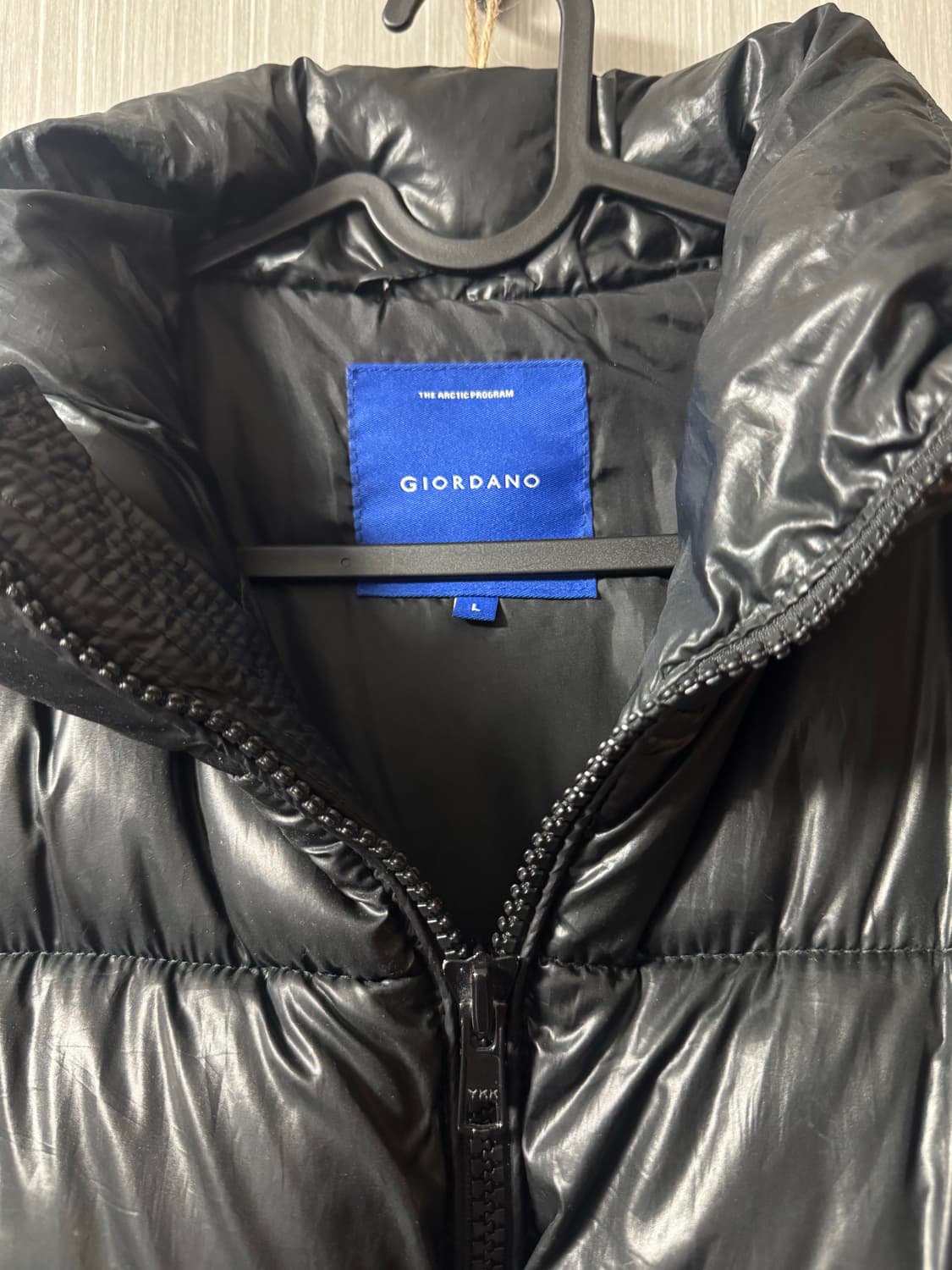 지오다노 유광 다크그린 패딩 L 상품이미지3