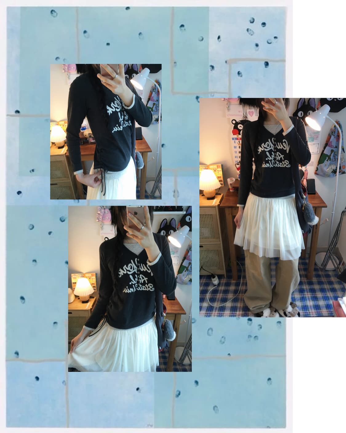 vintage side string long sleeve charcoal 상품이미지1