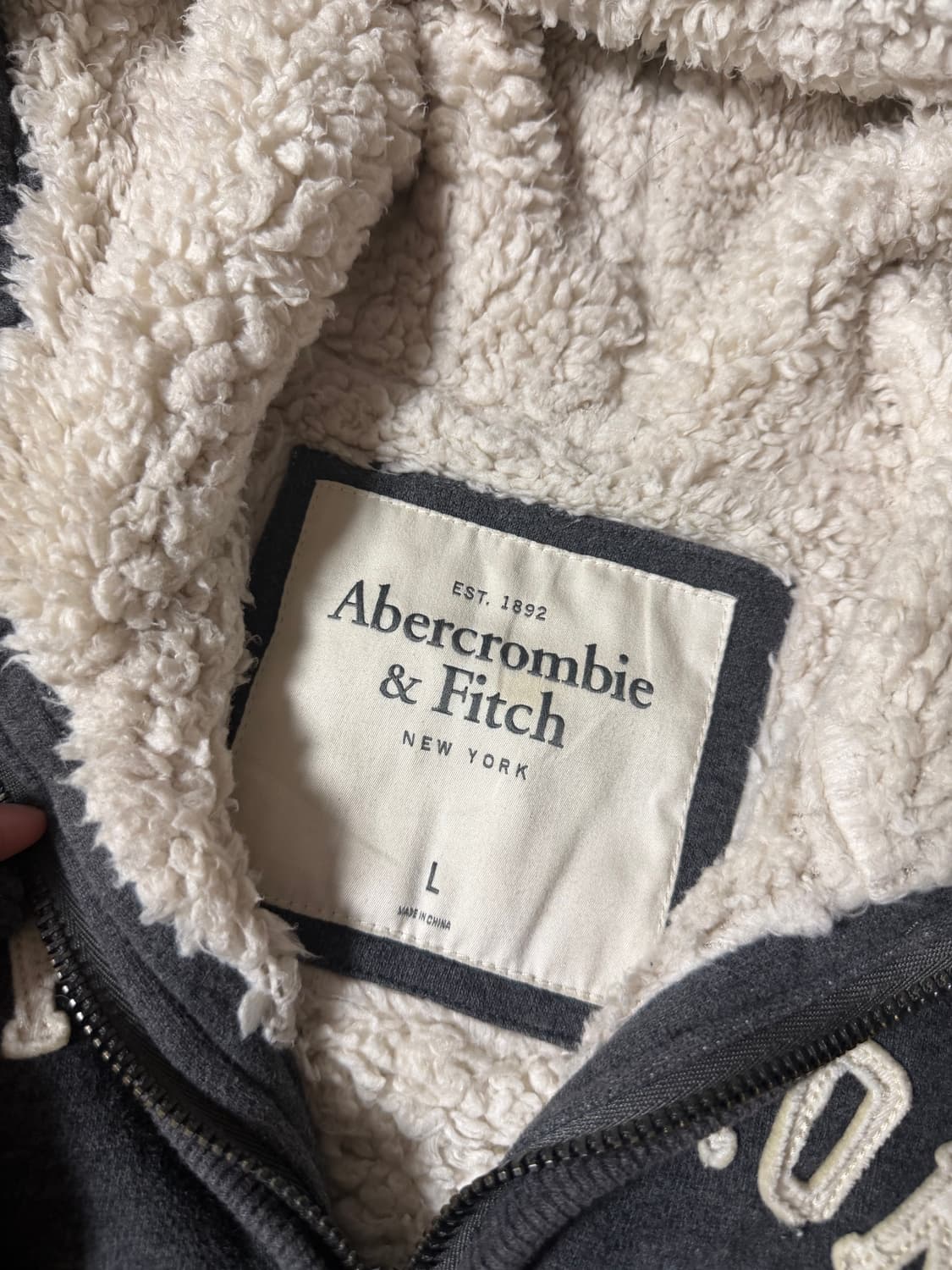 (대장템!!)아베크롬비 그레이 양털 후드집업 L 상품이미지2