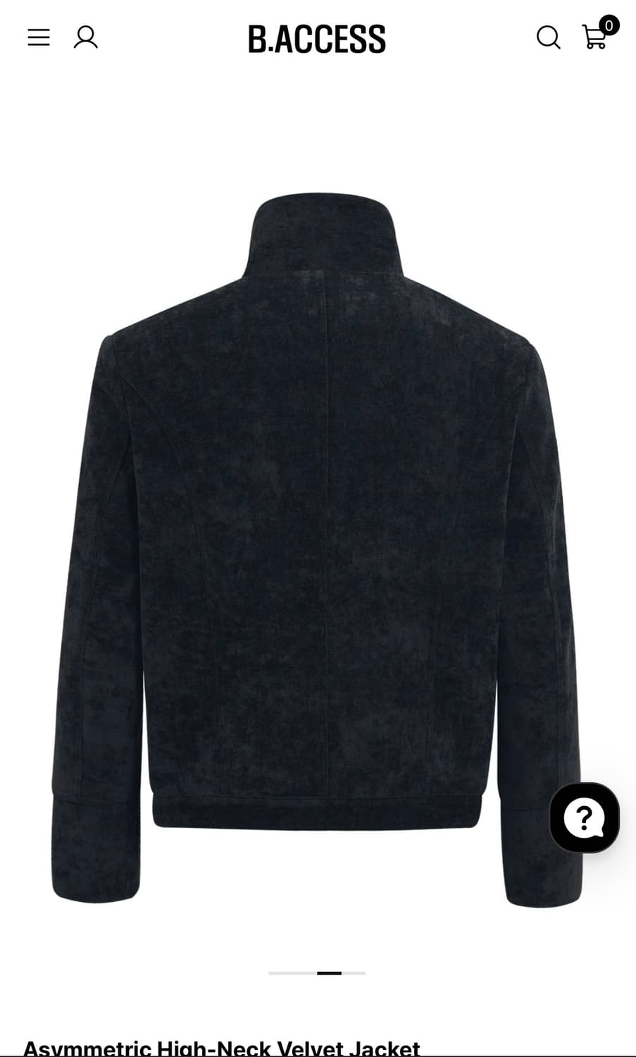 비엑세스 하이넥 벨벳 사선 자켓  상품이미지3