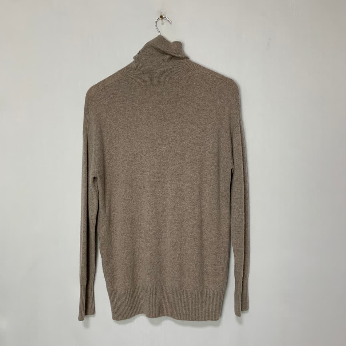 빈티지 캐시미어 100 핑크 베이지 터틀넥 니트 스웨터 상품이미지4