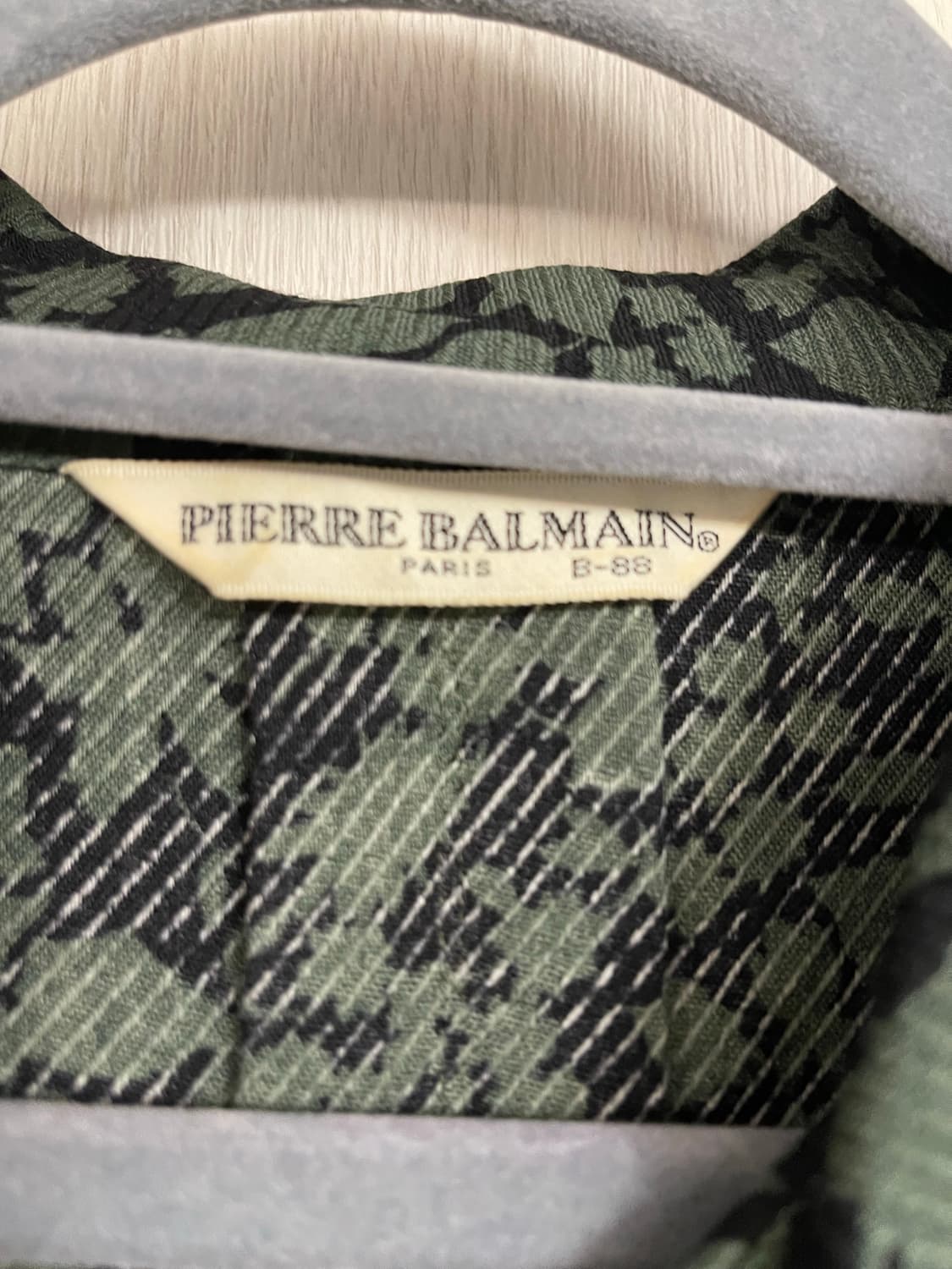 빈티지 발망 플라워 패턴 셔츠 그린 블랙 꽃무늬 상품이미지2