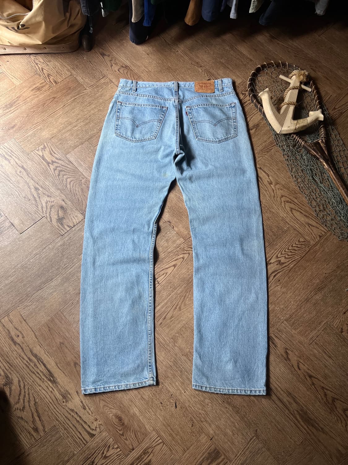 [38]90's 리바이스 USA Made 505 블랭크탭 더티워싱 데님 상품이미지2