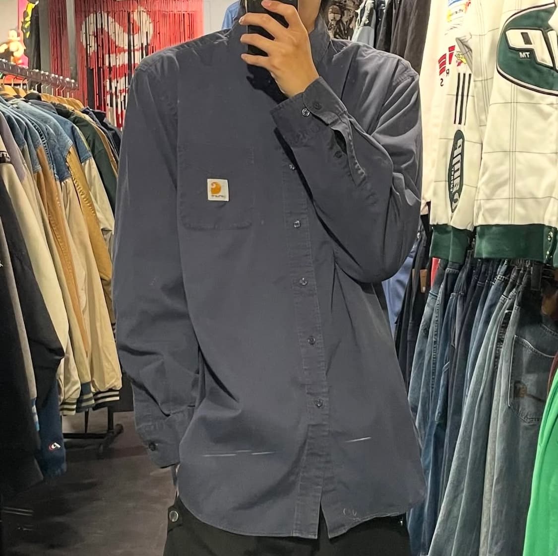 [IM] carhartt 칼하트 네이비 긴팔셔츠 상품이미지3