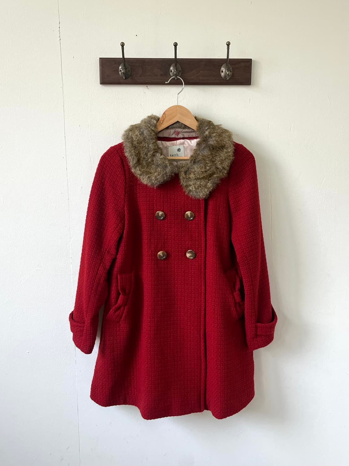 earth music 퍼 더블 코트 상품이미지1