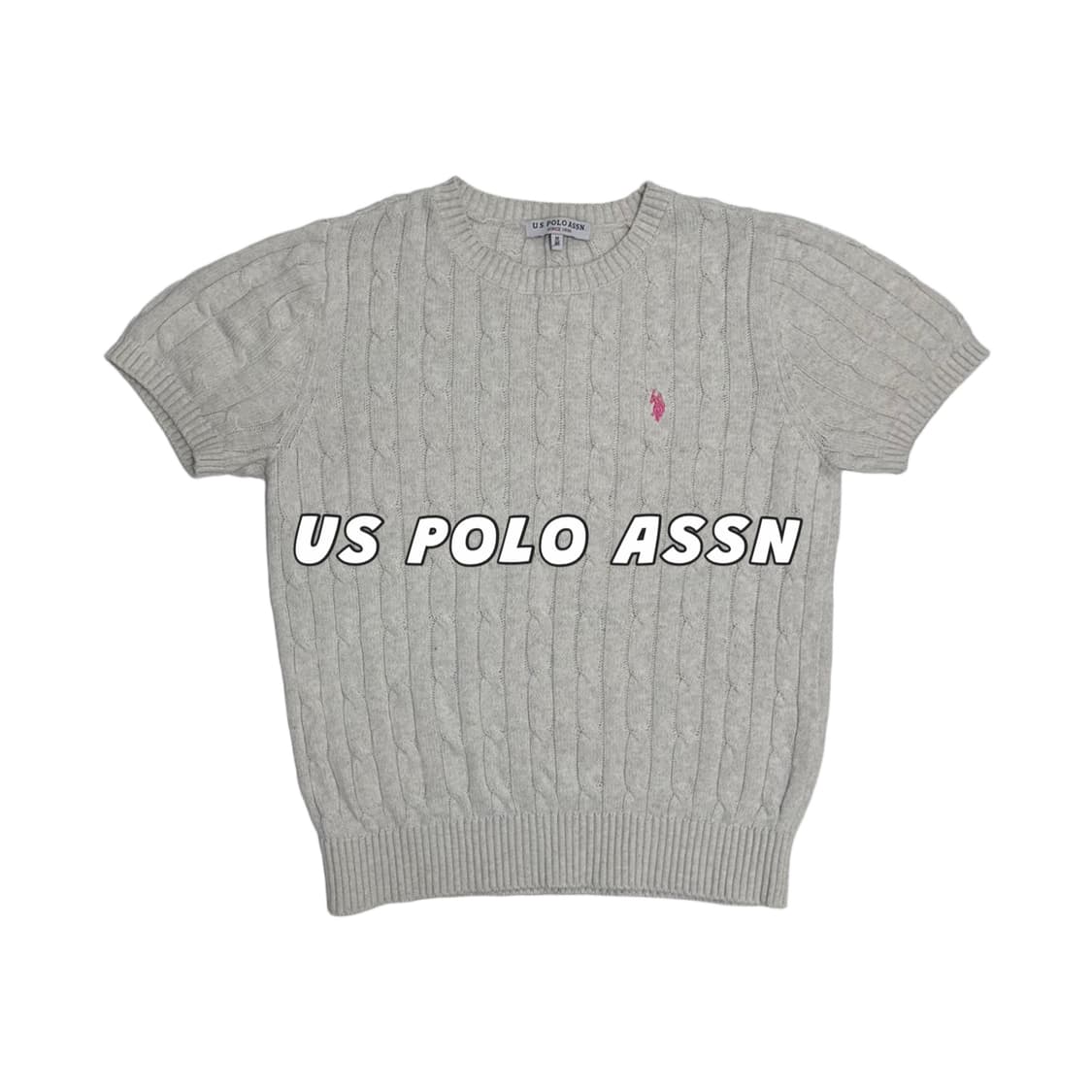 유에스 폴로 에센 us polo assn 꽈배기 반팔 니트 상품이미지1