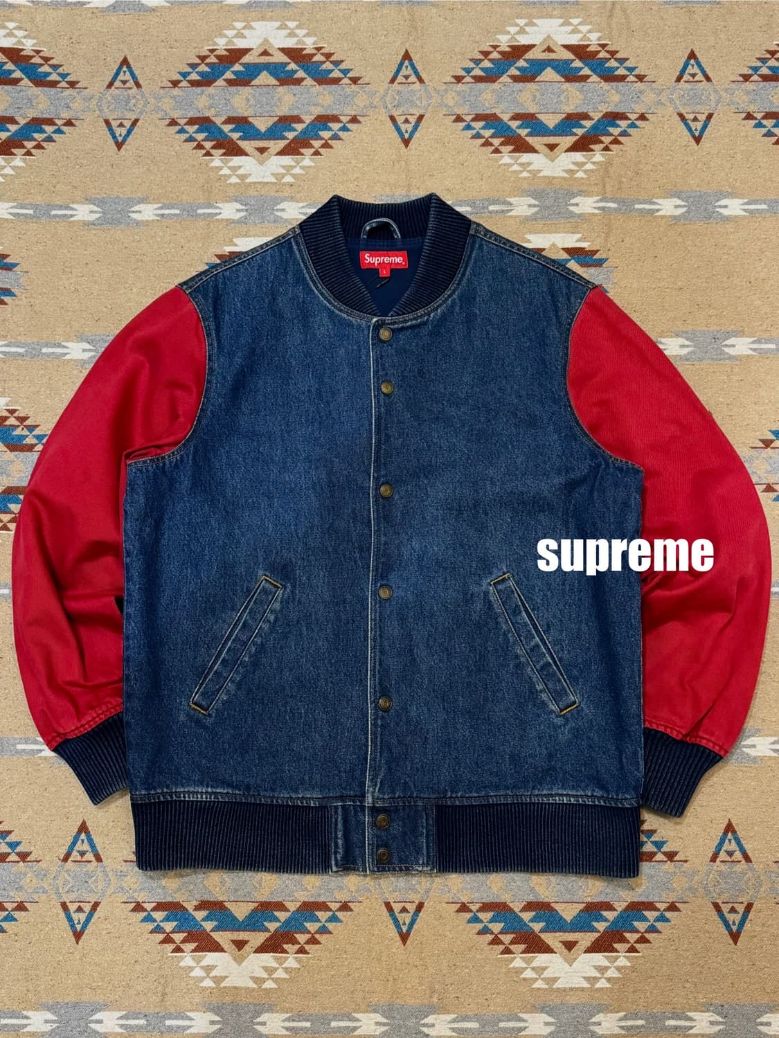 🖤연말할인🖤 [L] 슈프림 트윌 데님 바시티 자켓 상품이미지1