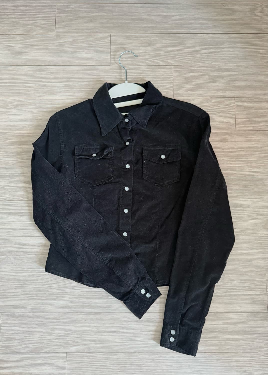 애즈온 JENNIS CORDUROY SHIRT / BLACK 상품이미지1