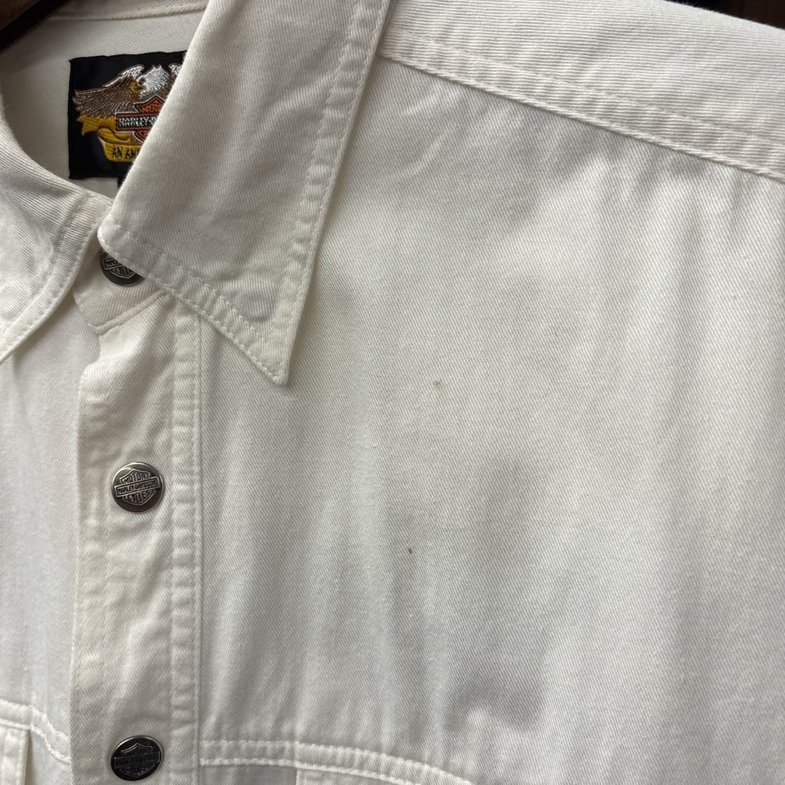 00s 할리데이비슨 메탈릭 바앤쉴드 스냅버튼 워크셔츠 N1291 상품이미지7