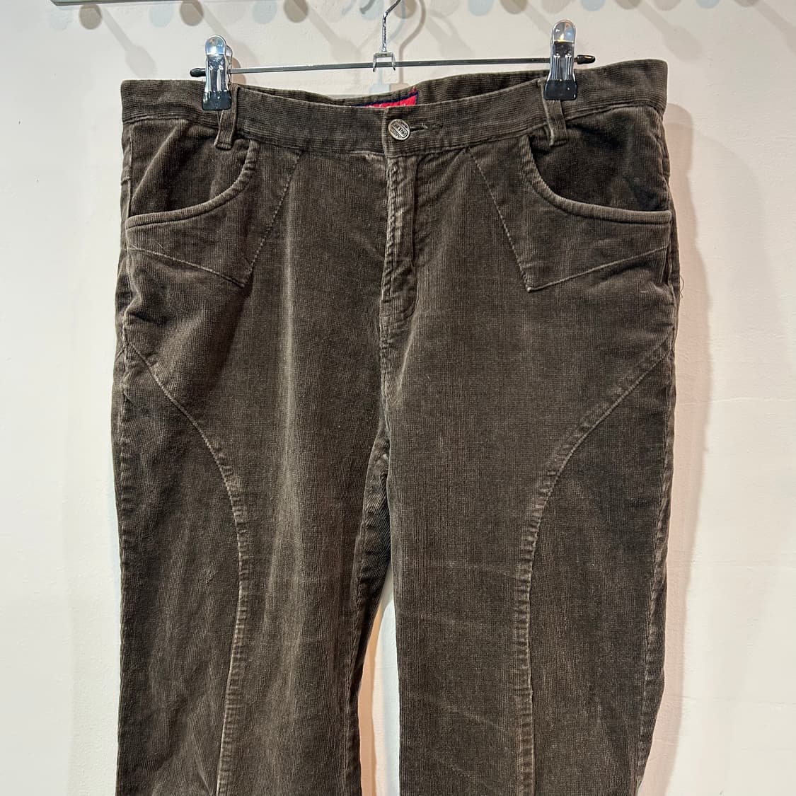브라운 코듀로이 셔링 팬츠 상품이미지2