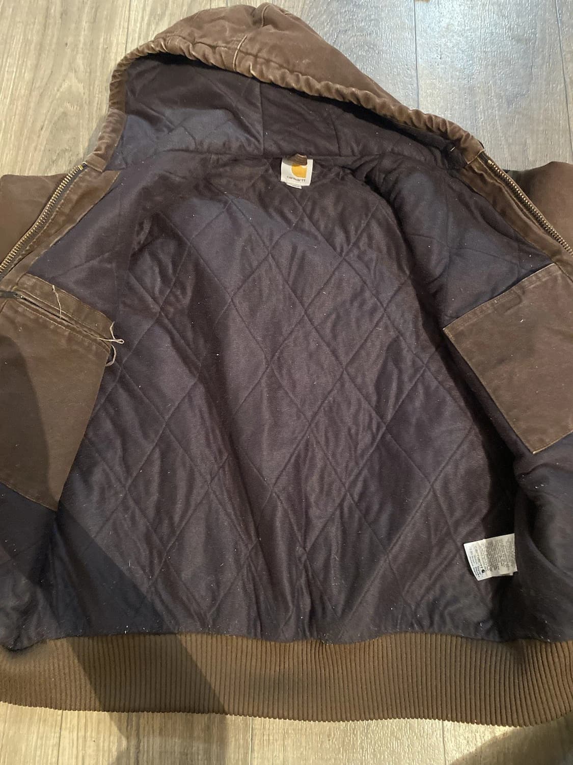 칼하트 J130 빈티지 샌드스톤 덕 액티브 자켓 다크 브라운 상품이미지7