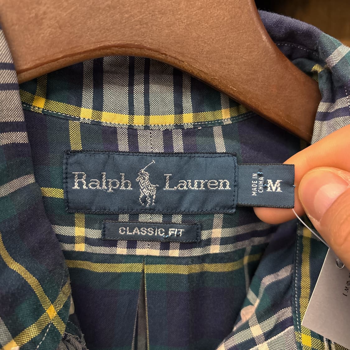 90s 폴로 랄프로렌 클래식핏 윈도우 타탄체크 버튼다운 셔츠 N752 상품이미지7