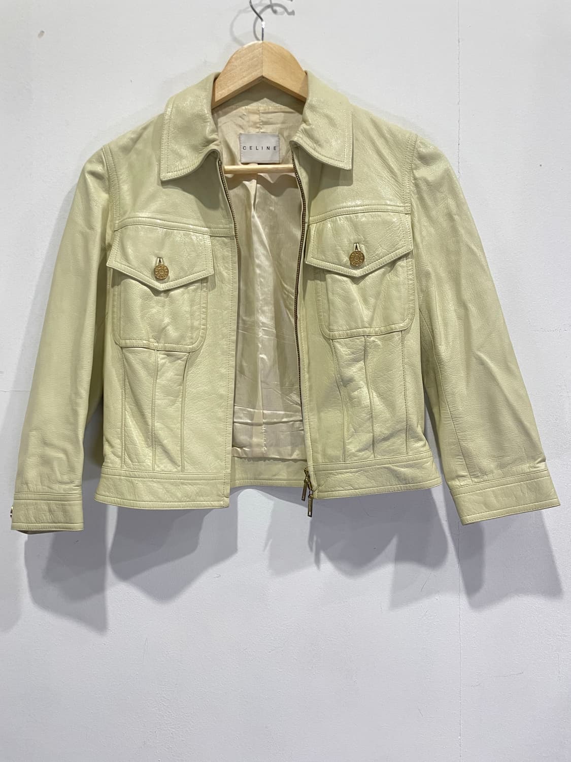 올드 셀린느 버터 옐로우 레더 자켓 정품 상품이미지1