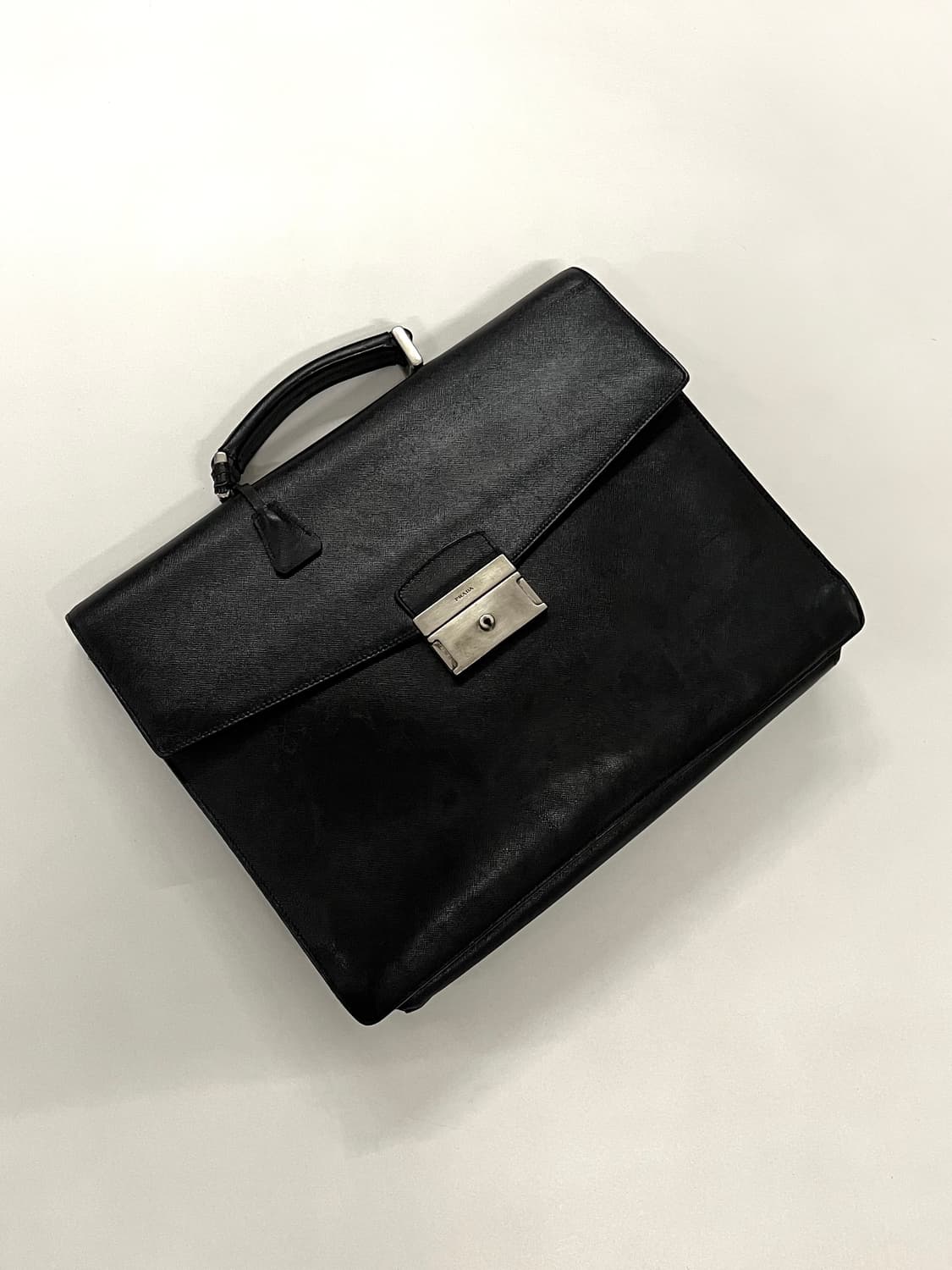 프라다 1998 아카이브 사피아노 레더 브리프 케이스 상품이미지6
