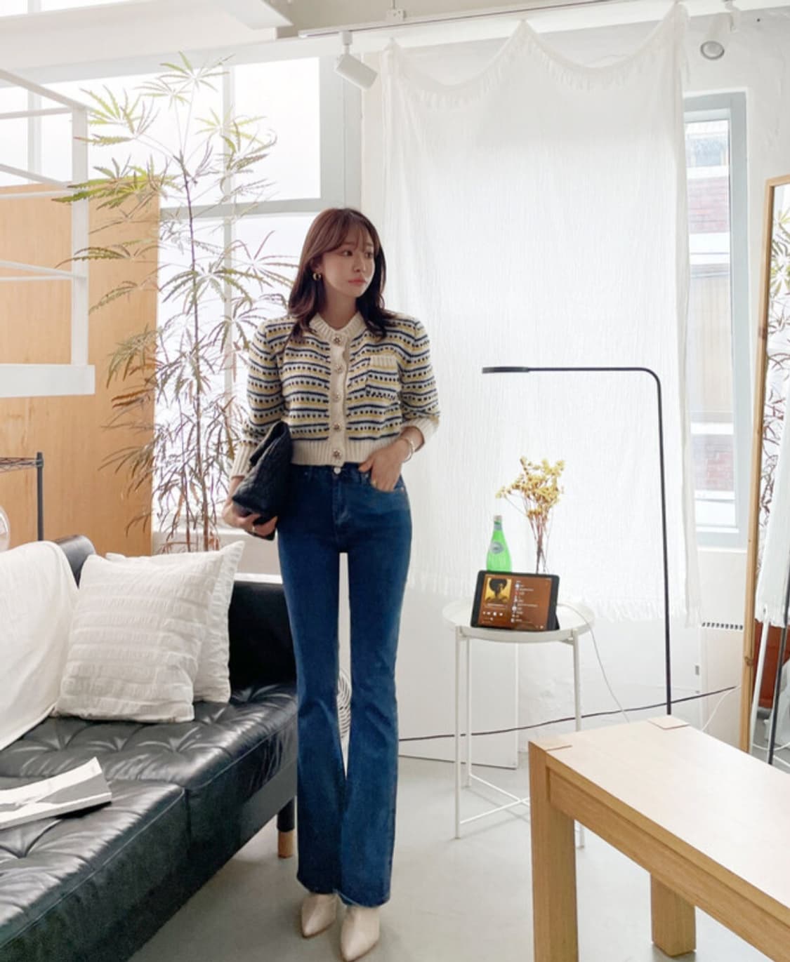 청 데님 부츠컷 청바지 상품이미지3