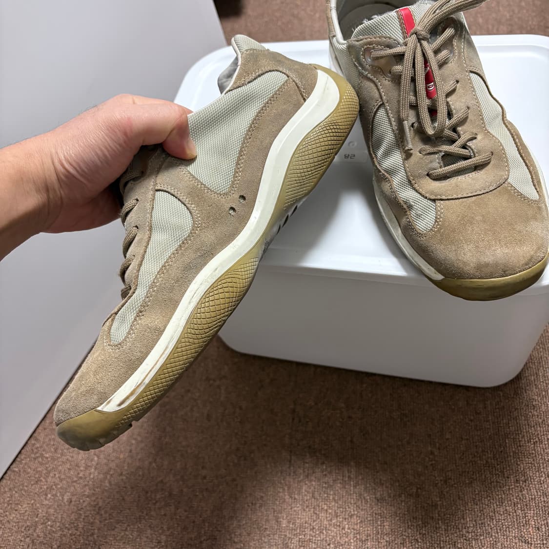 프라다 아메리카컵 베이지 스웨이드 uk9 275 상품이미지2