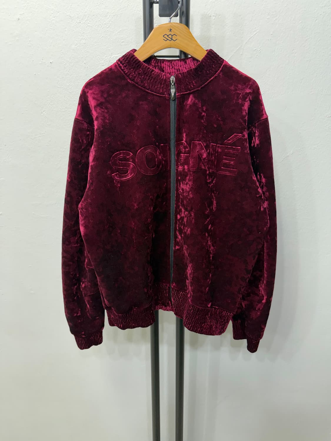 정품) 폼더스토어 한섬 벨벳 버건디 점퍼 S 상품이미지1