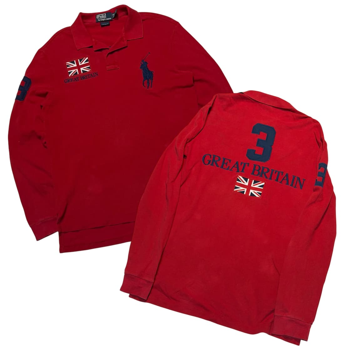 폴로 빅포니 치프키프 그레이트 브리튼 영국 롱슬리브 카라티 레드 상품이미지1