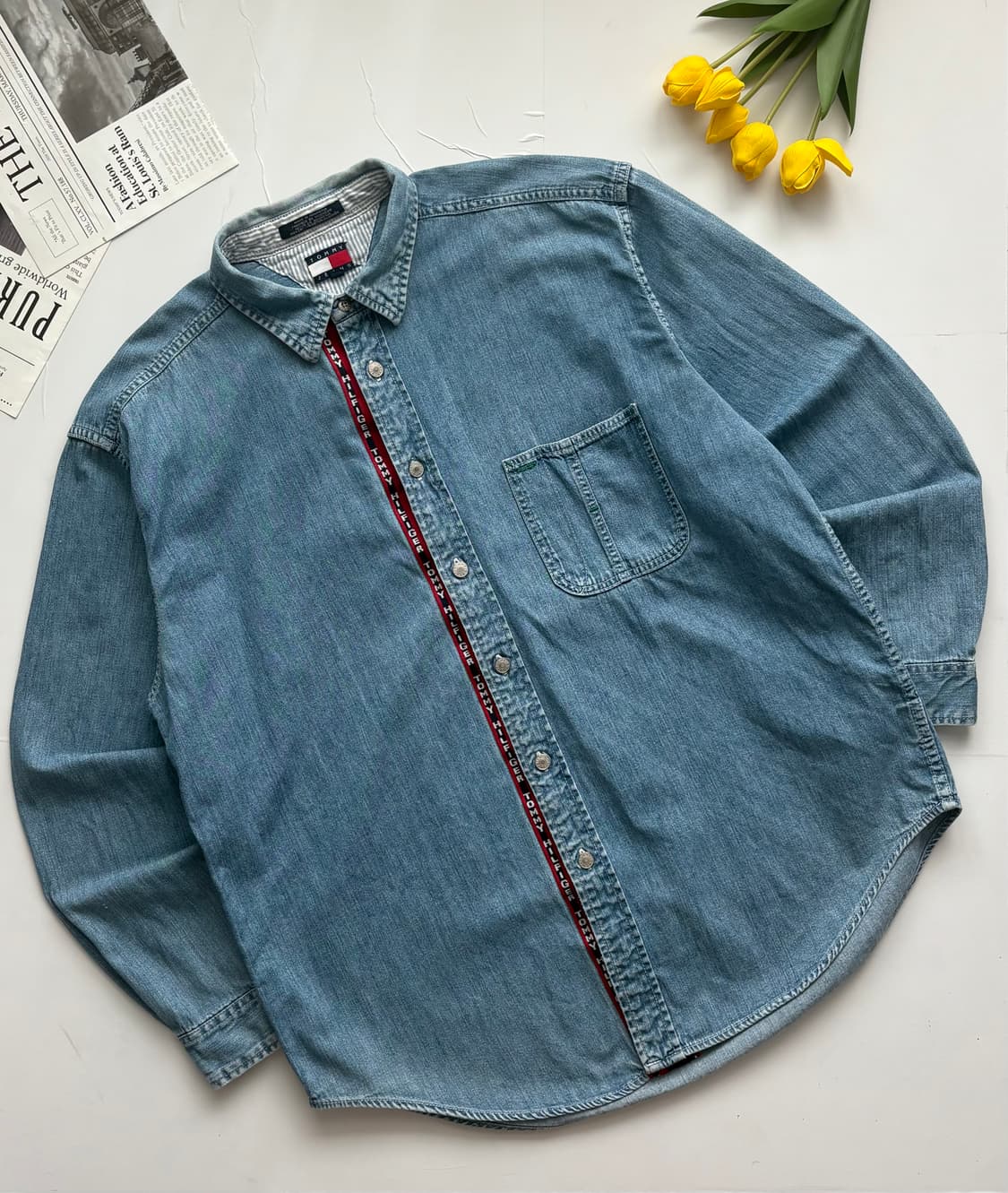Tommy 타미 진스 오버핏 빈티지 데님 셔츠 상품이미지1
